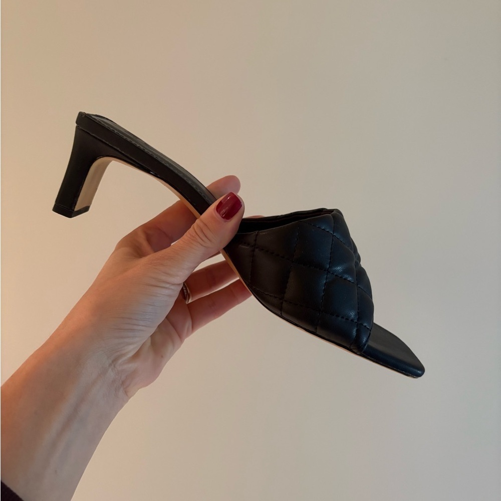 H&M Black Quilted Women's Heeled Sandals - Picture 3 of 9